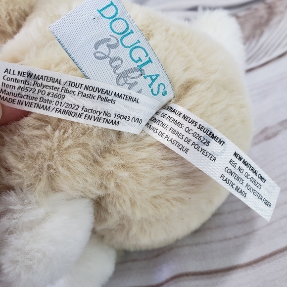 Douglas Baby Auggie Tan Puppy Dog Plush Stuffed Toy Chime Rattle Moon Star Belly - Picture 8 of 9